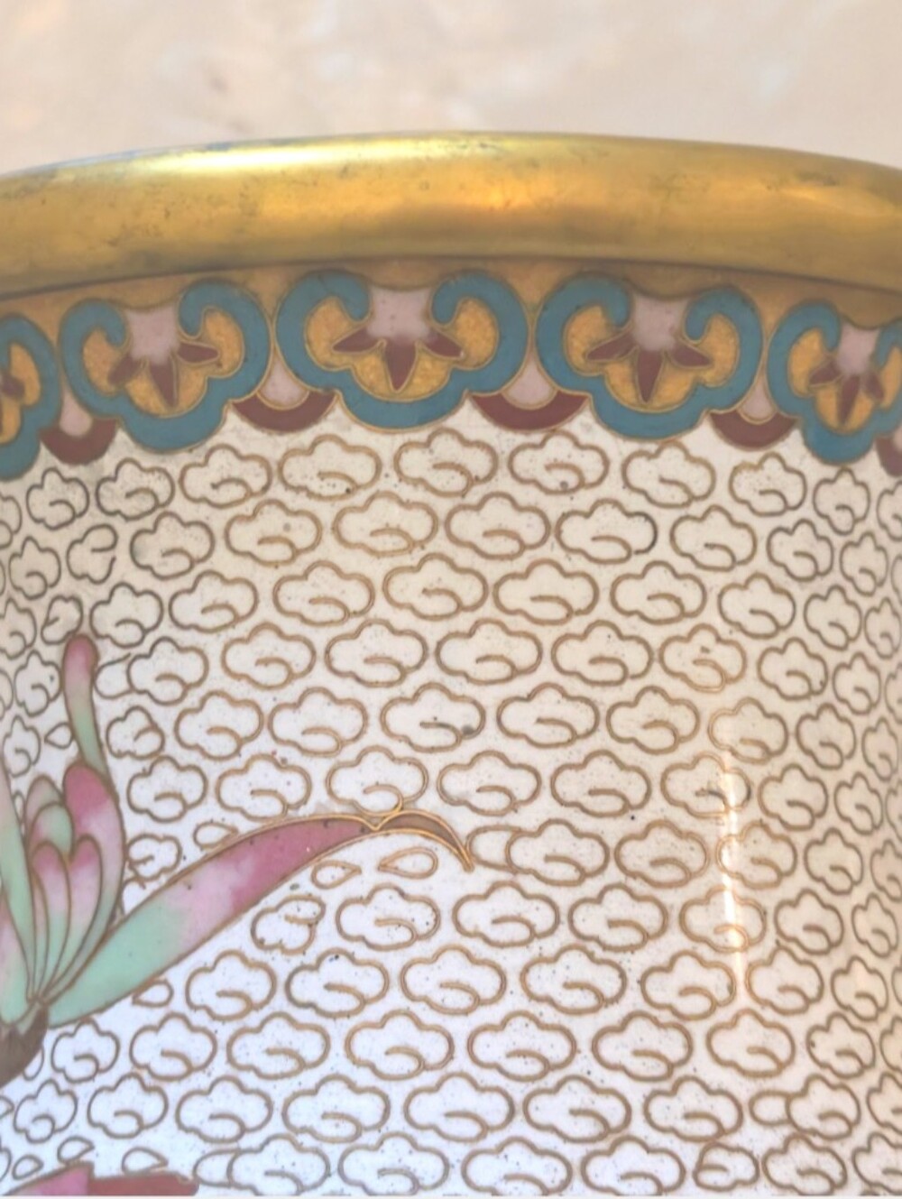 Large Vintage Cloisonne Urn/Vase - Picture 6 of 10